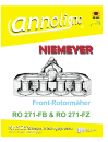 Niemeyer & Söhne Front Rotormäher Typen RO 271-FB & RO 271-FZ Bild- Bedienungsanleitung & Bild- Ersatzteilliste & Explosionszeichnungen  - annoligno 525